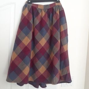 Modcloth warm plaid midi skirt size 2X